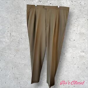 ARIMONDI Stefano Arimondi  Mens Wool Light Green Beige Pleat Dress Pants 42